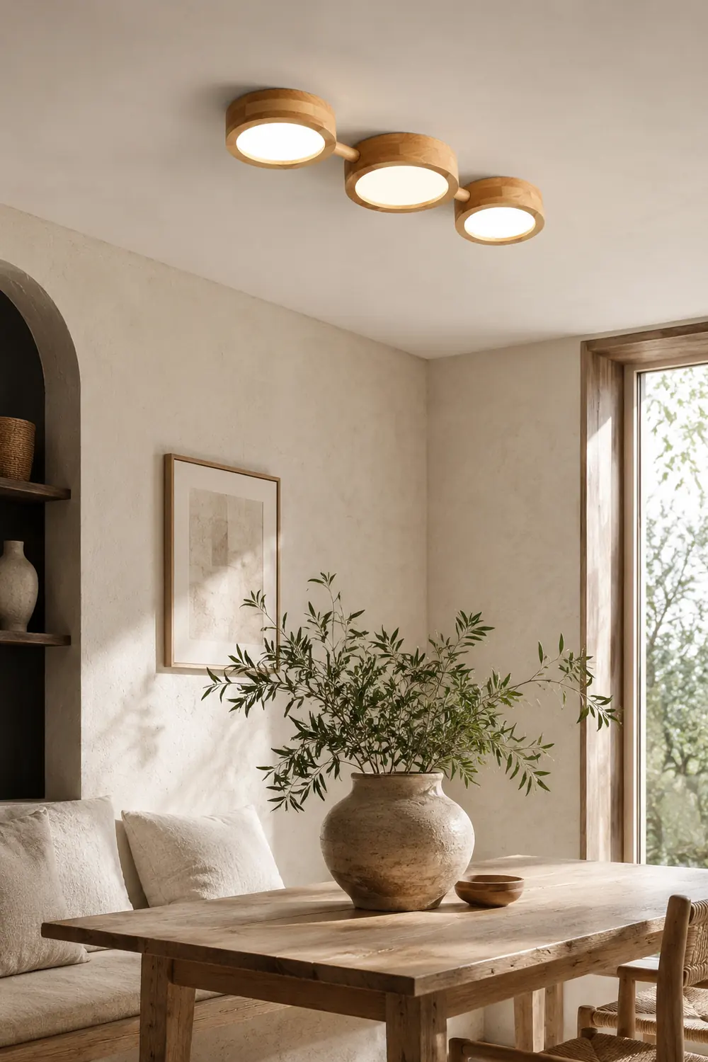 Multi-Heads Wood Retro LED Ceiling Light - Lumpaz