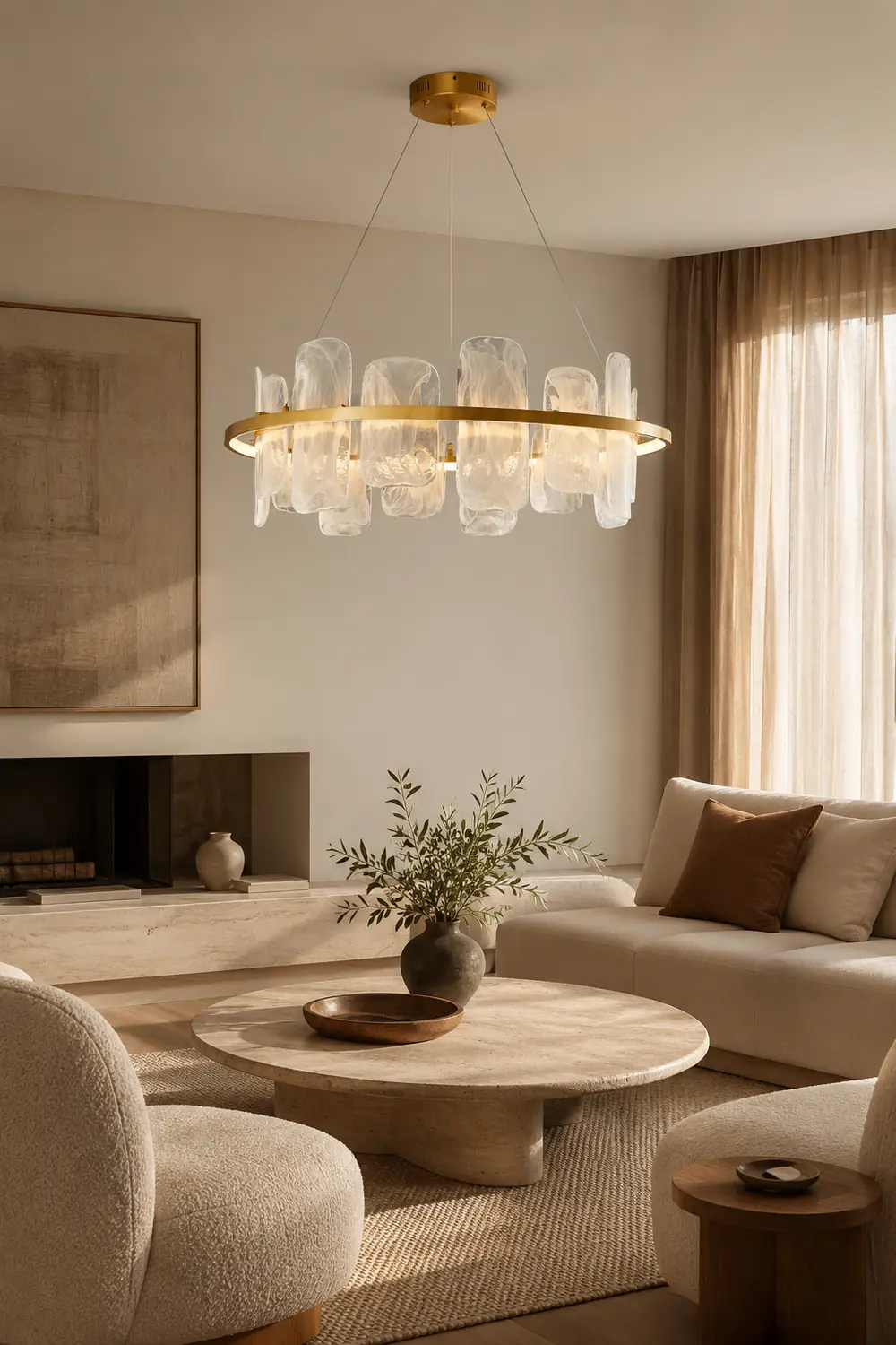 Mille Round Glass Chandelier - Lumpaz
