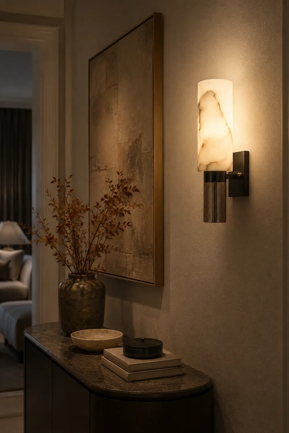 Torch Alabaster Wall Lamp - Lumpaz