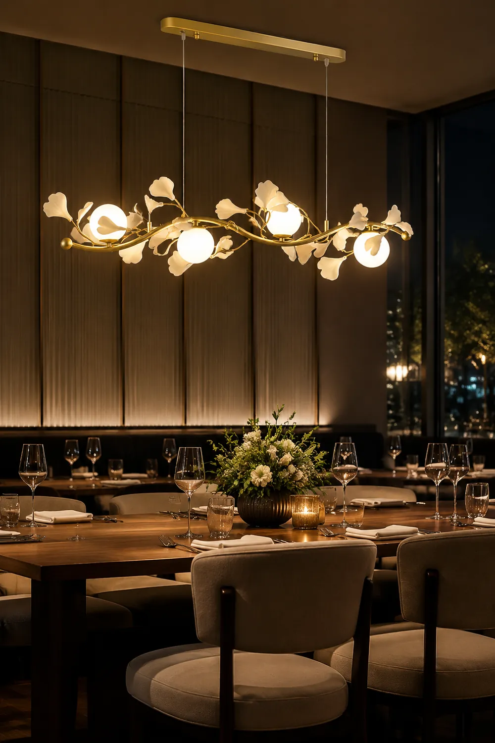 Gingko Glass Chandelier - Lumpaz