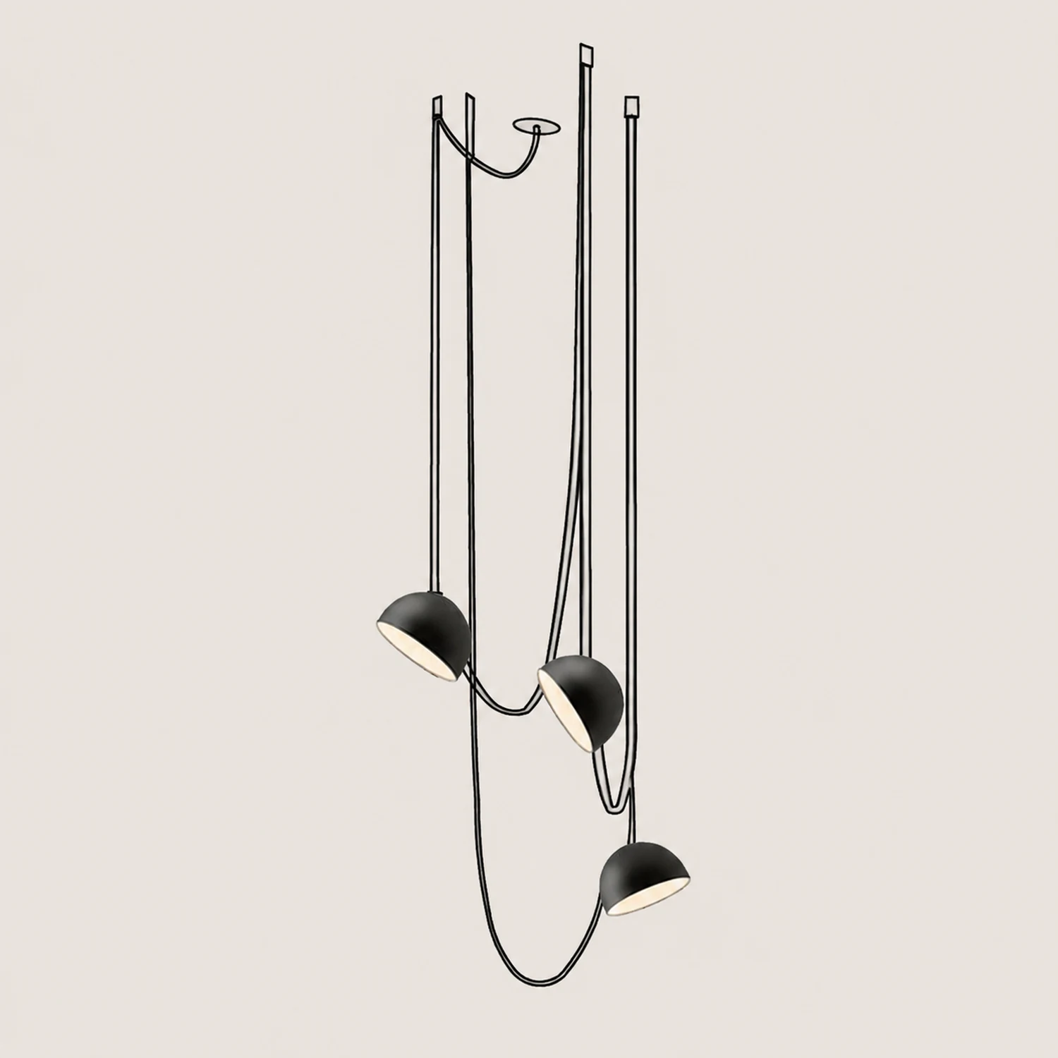 Light Rail Semispheres Leather Pendant Lamp - Lumpaz