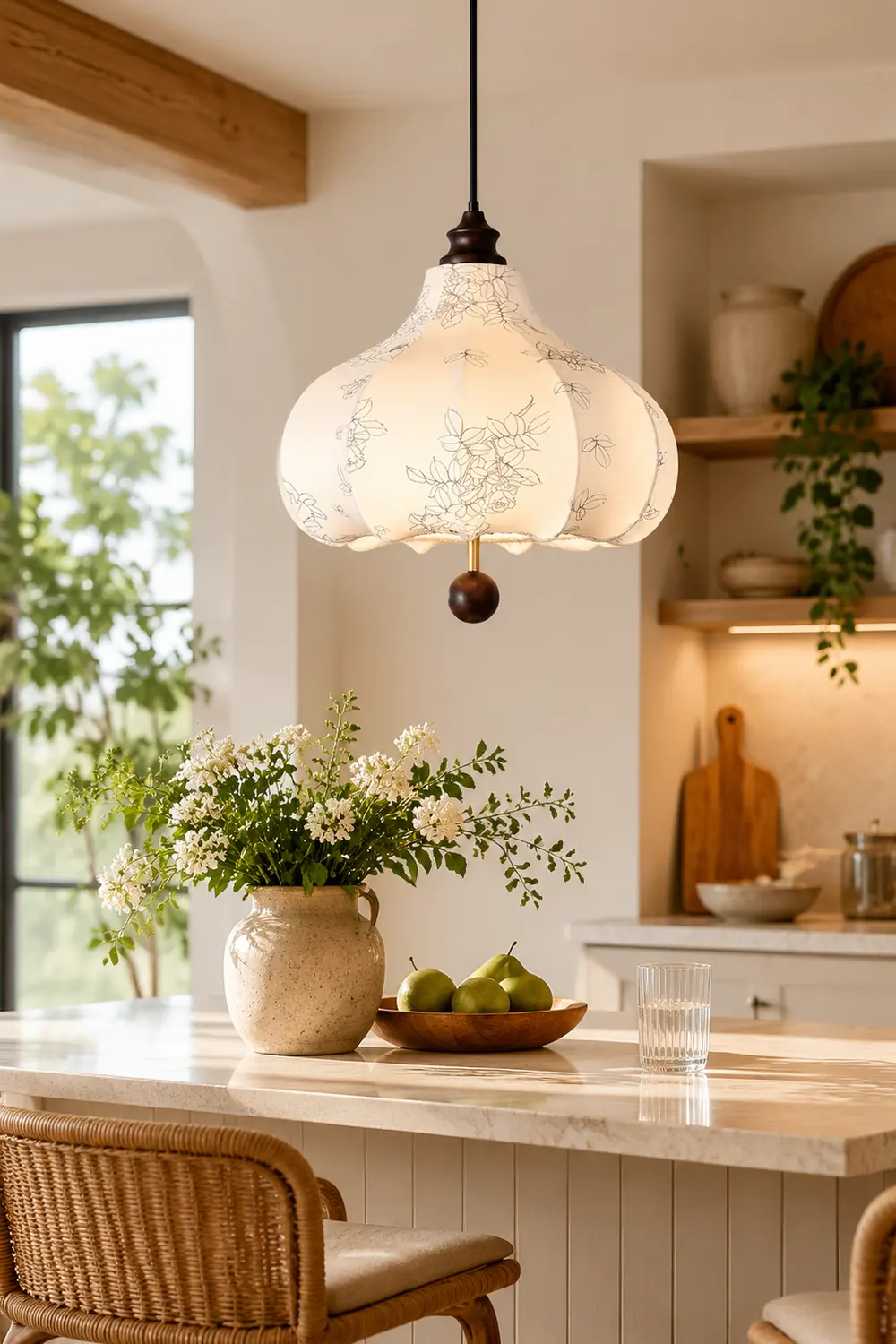 Chestnut Fabric Pendant Lamp - Lumpaz