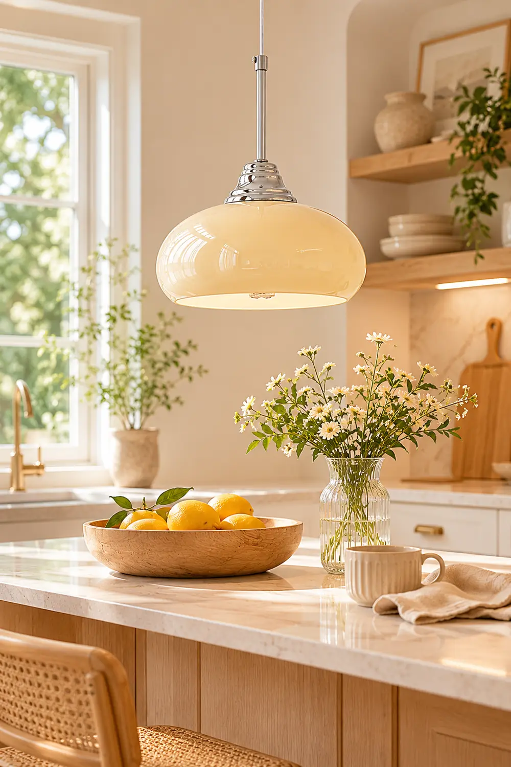 Cream Bell Pendant Lamp - Lumpaz
