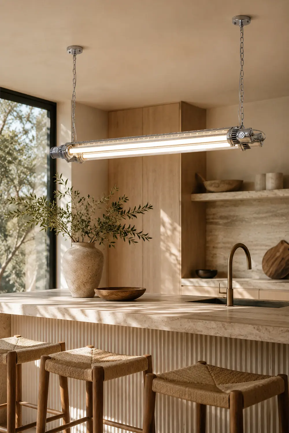 Double Tube Silver Chandelier - Lumpaz