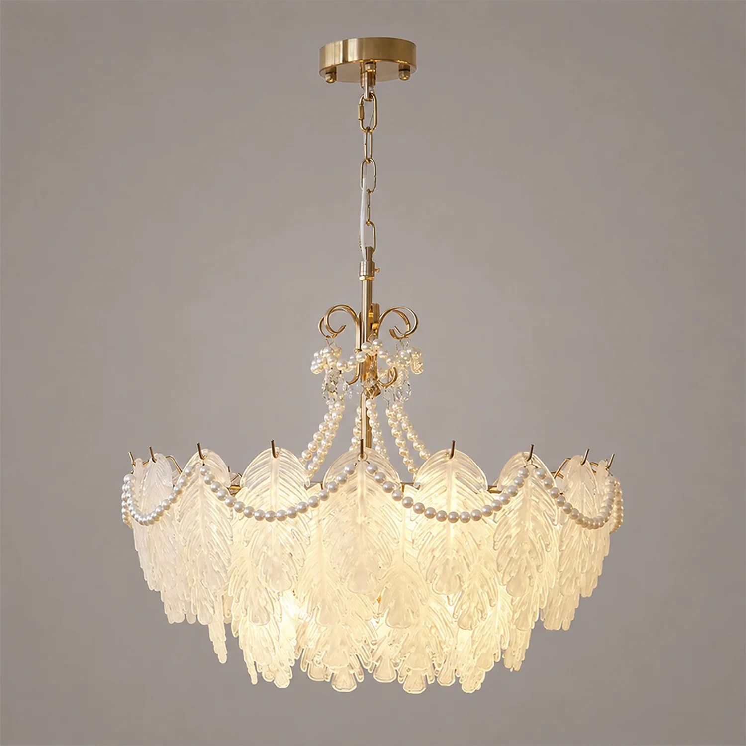 Feather Glass Chandelier - Lumpaz