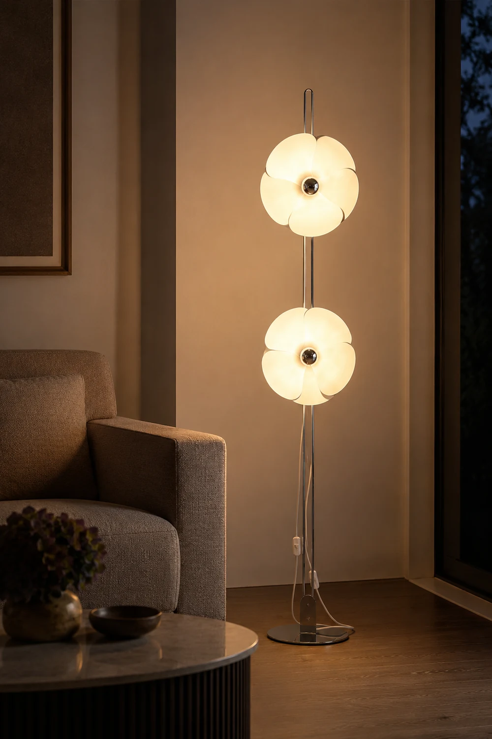 Flower Silver Floor Lamp - Lumpaz