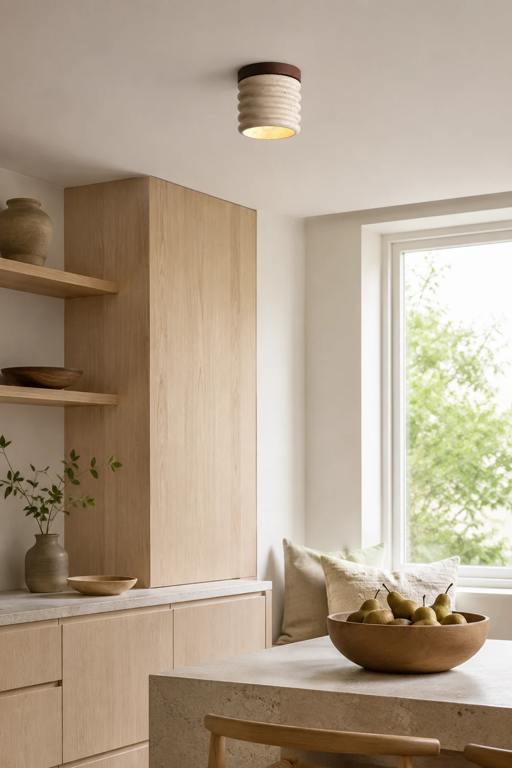 Vaarnii Travertine Ceiling Lamp - Lumpaz