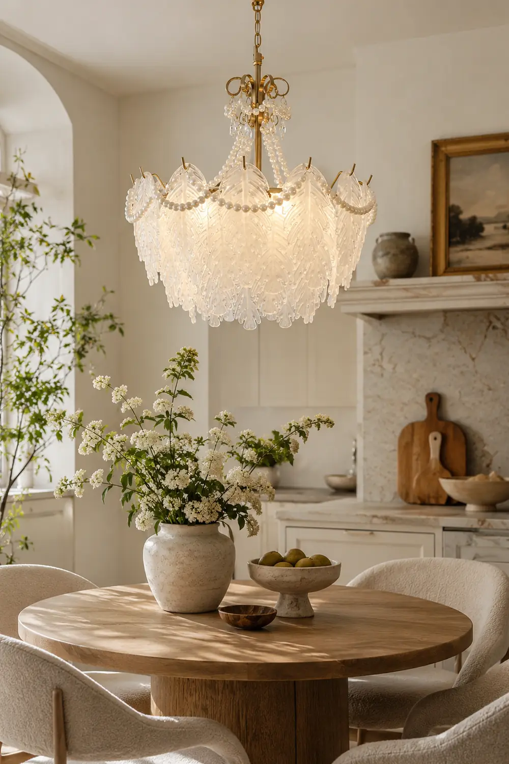 Feather Glass Chandelier - Lumpaz