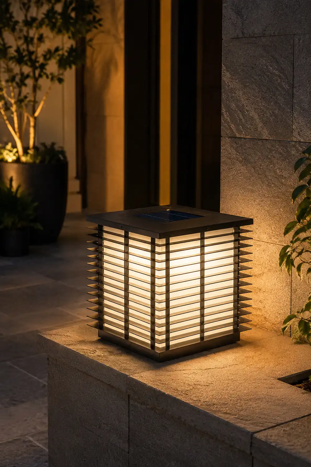 Dojo Lantern Outdoor Lamp With Solar Panel - Lumpaz