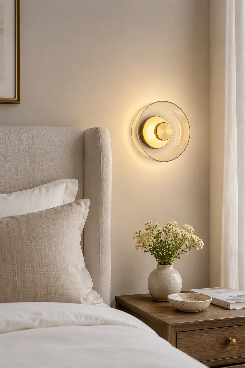Modern Clear Round LED Glass Wall Sconce - Lumpaz