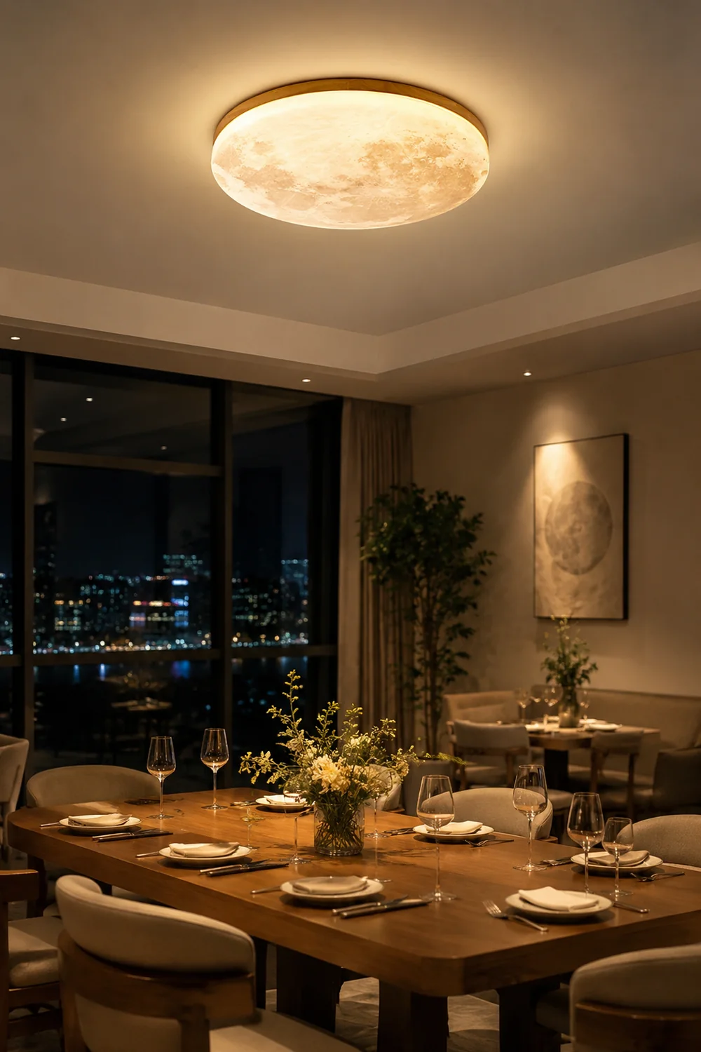Creative Round Moon LED Ceiling Light - Lumpaz