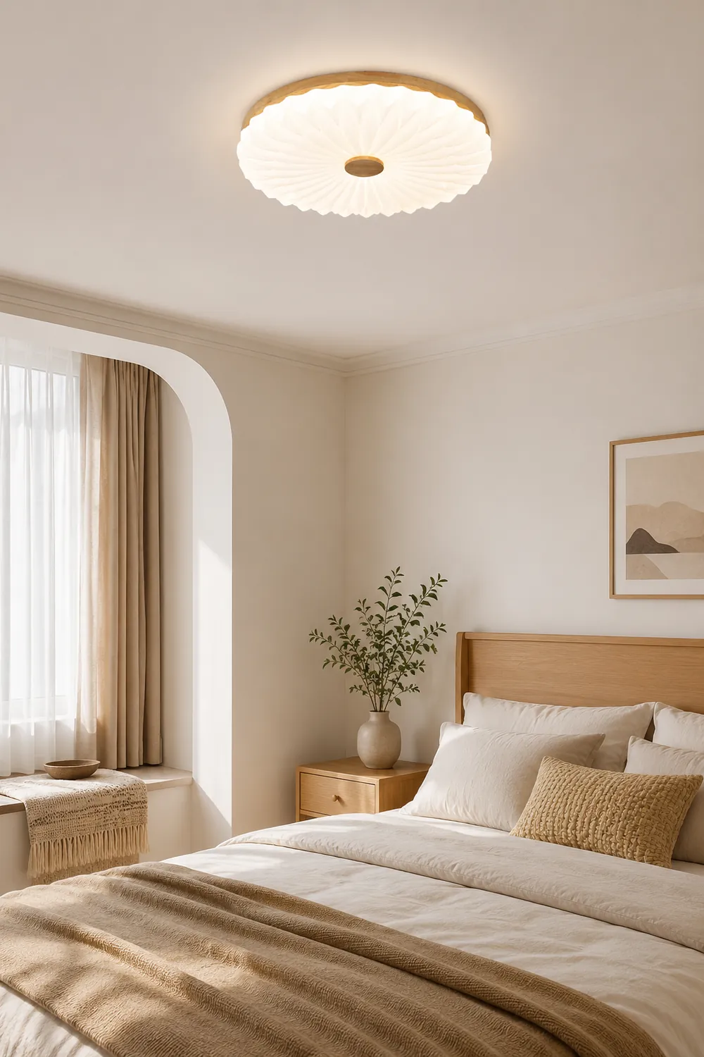 Vintage White Round LED Ceiling Light - Lumpaz