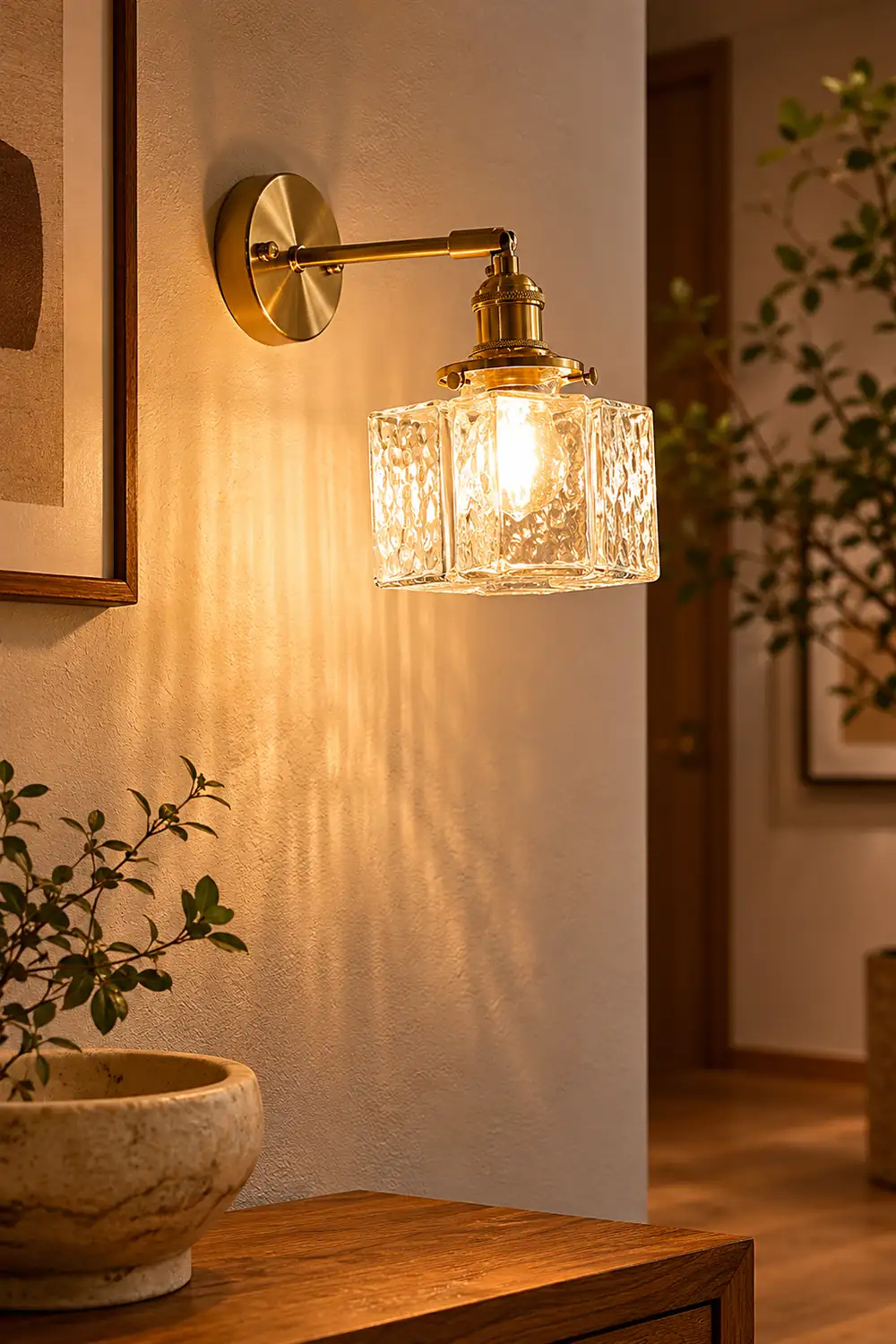 Jewel Glass Brass Wall Lamp - Lumpaz
