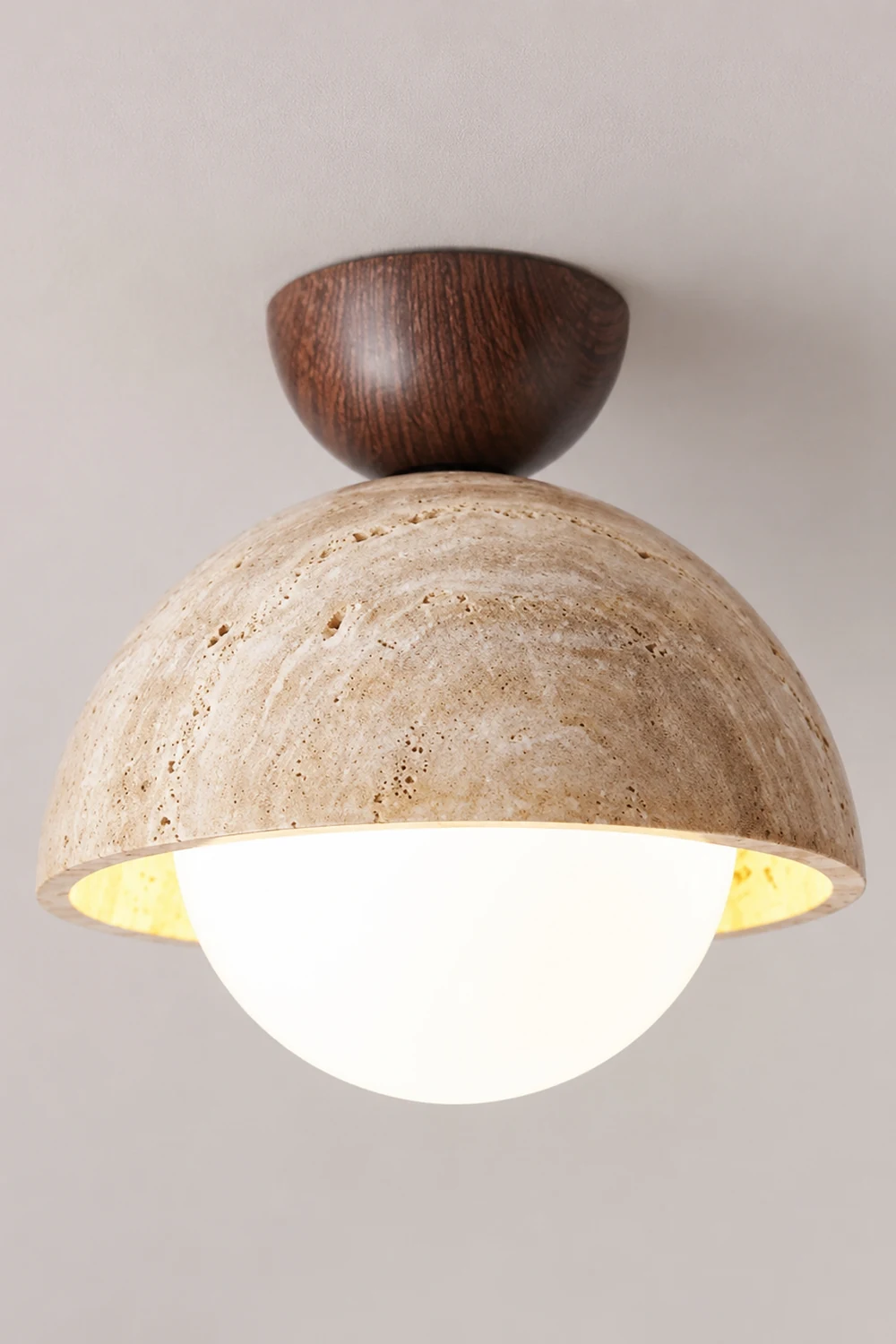 Retro Stone Industrial Yellow Ceiling Light - Lumpaz