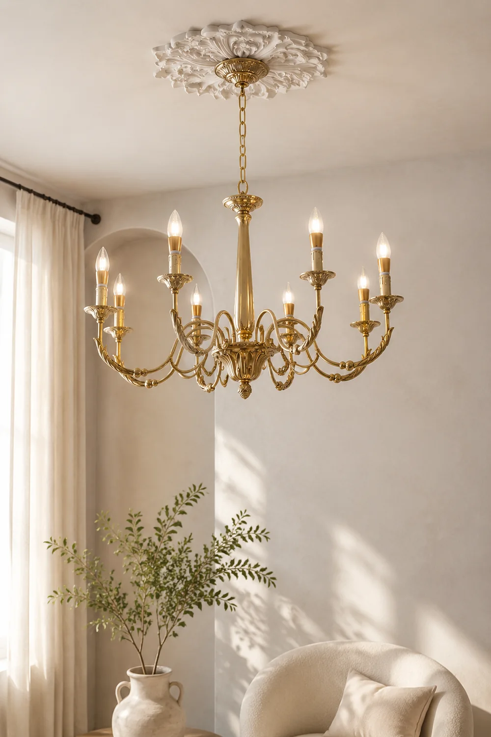 Candle Brass Chandelier - Lumpaz