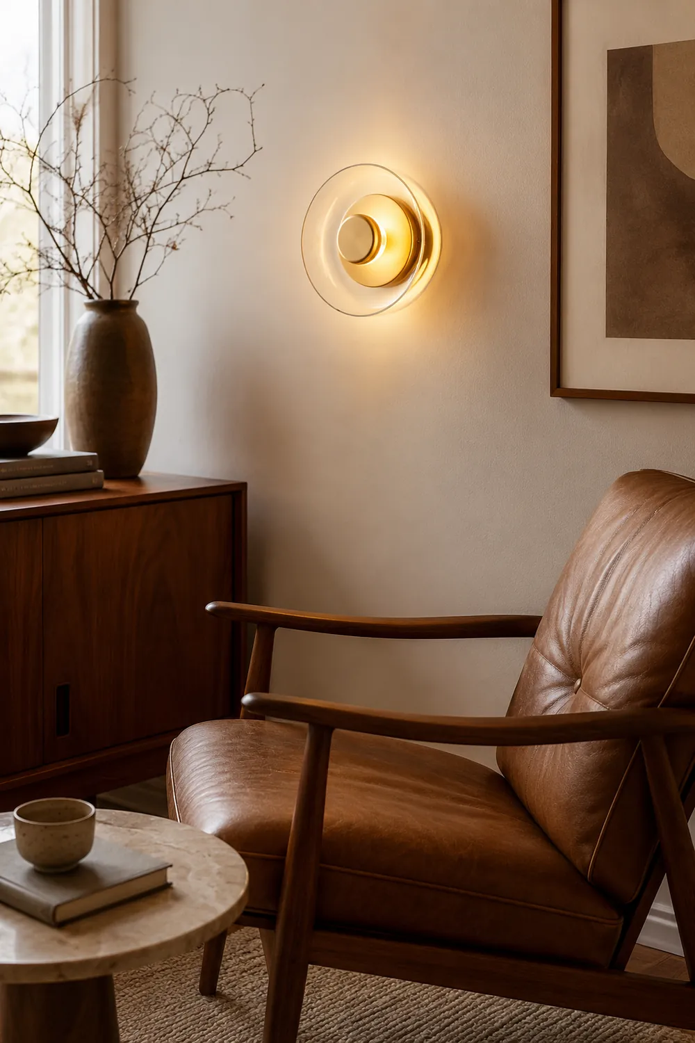 Modern Clear Round LED Glass Wall Sconce - Lumpaz