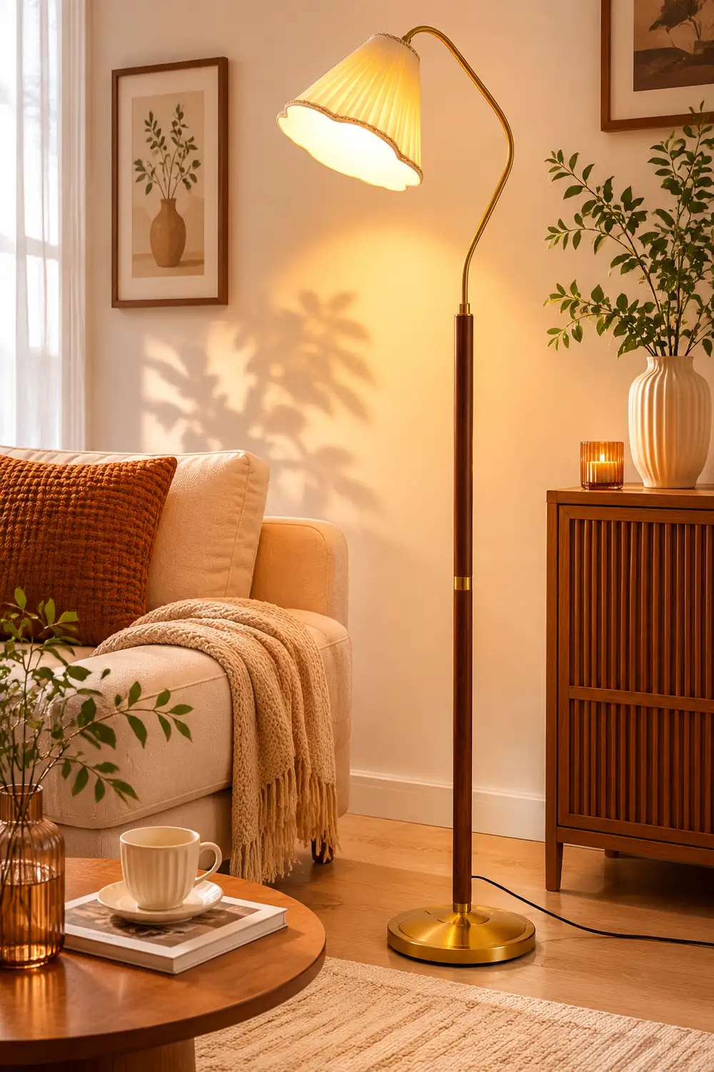 Florentine Fabric Floor Lamp - Lumpaz