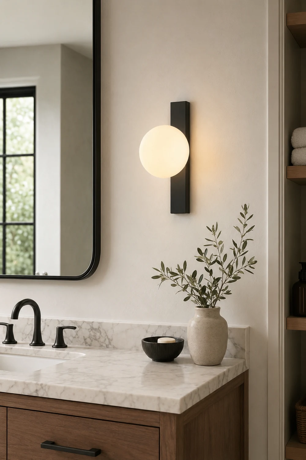 Minimalist Simple White Ball Wall Light - Lumpaz