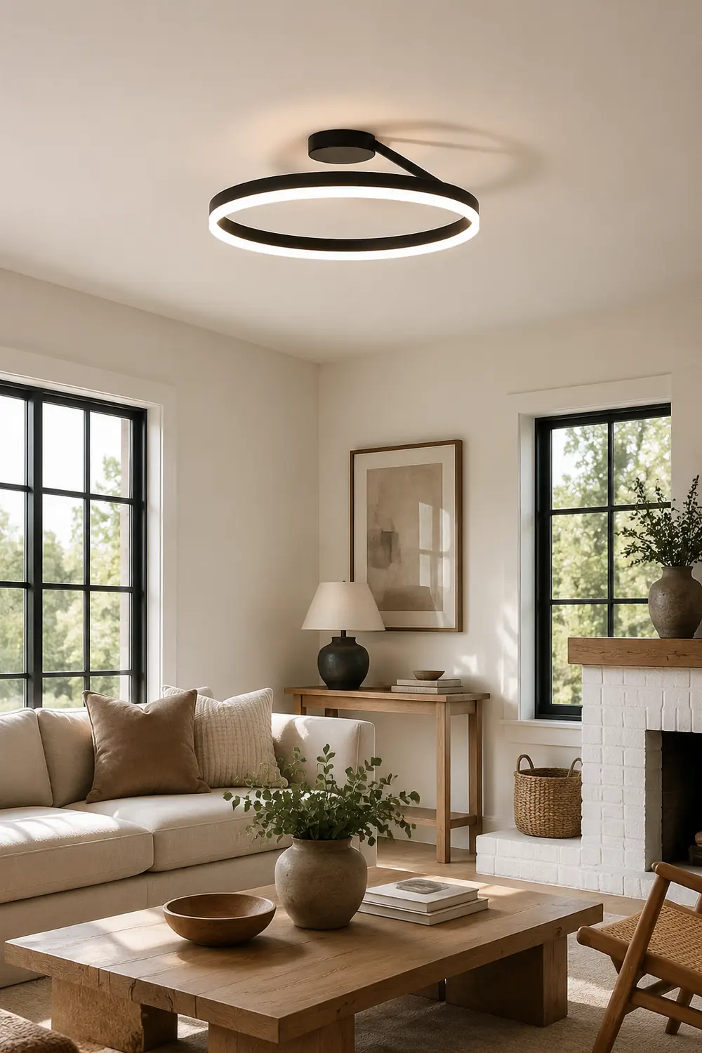Nordic LED Geometry Circle Ceiling Light - Lumpaz