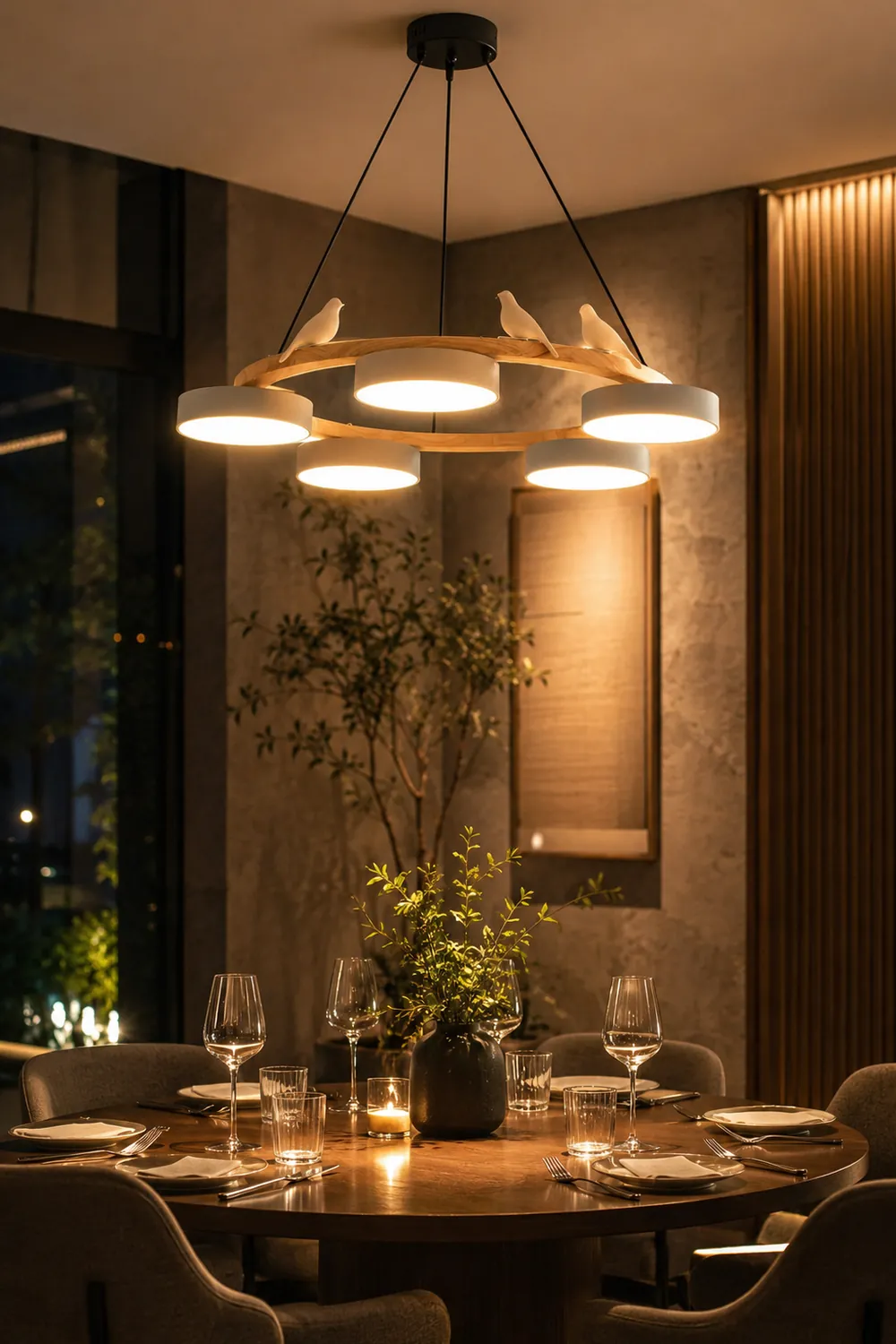 Sienna Bird Round Chandelier - Lumpaz