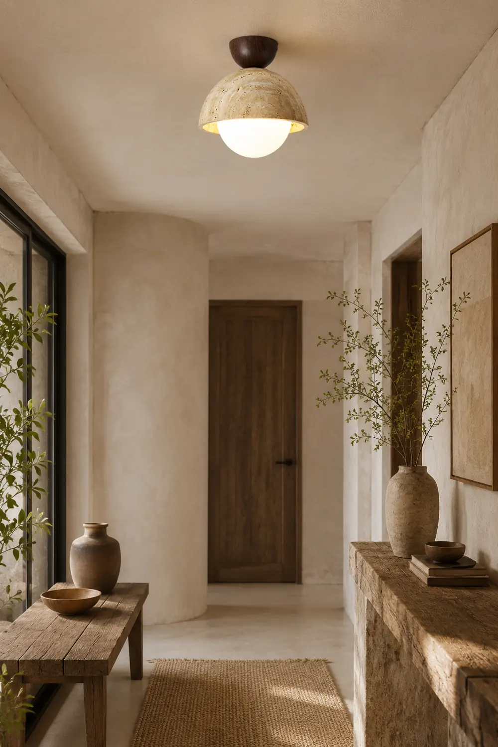 Retro Stone Industrial Yellow Ceiling Light - Lumpaz