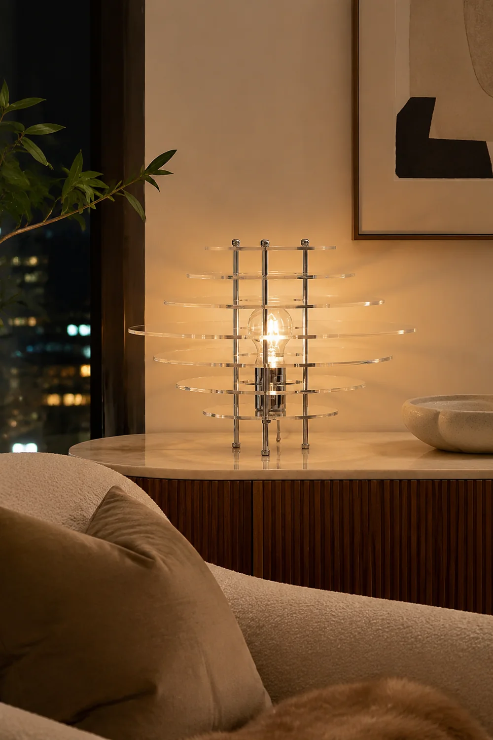Saturn Chrome Table Lamp - Lumpaz