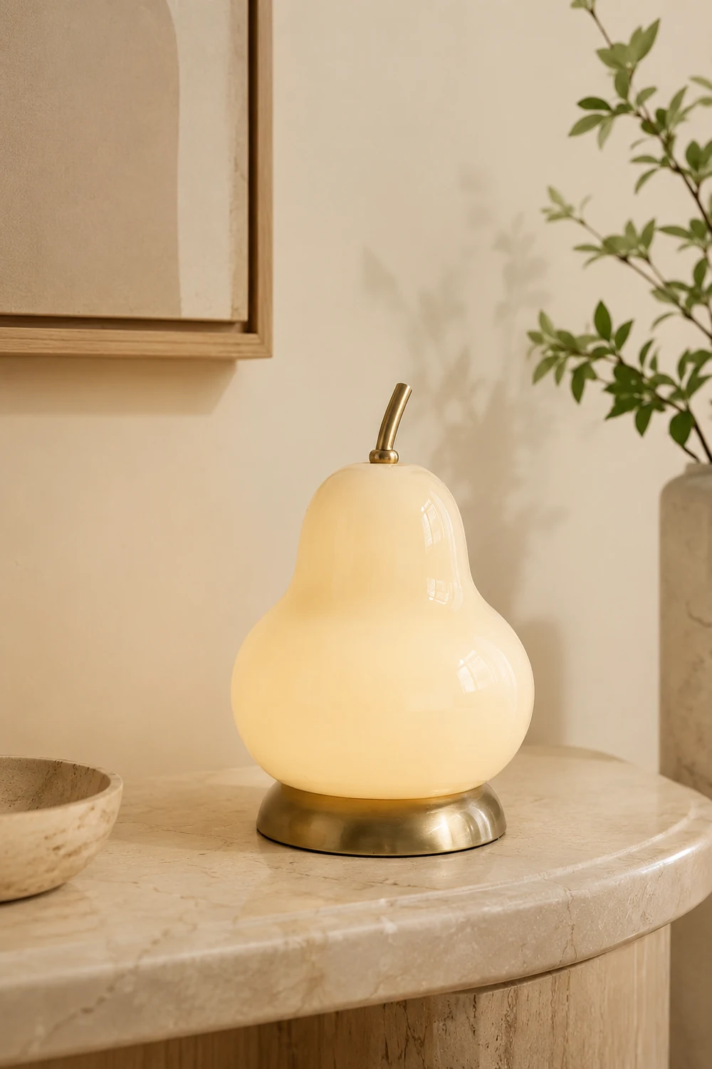 Pear Glass Built-in Battery Table Lamp - Lumpaz