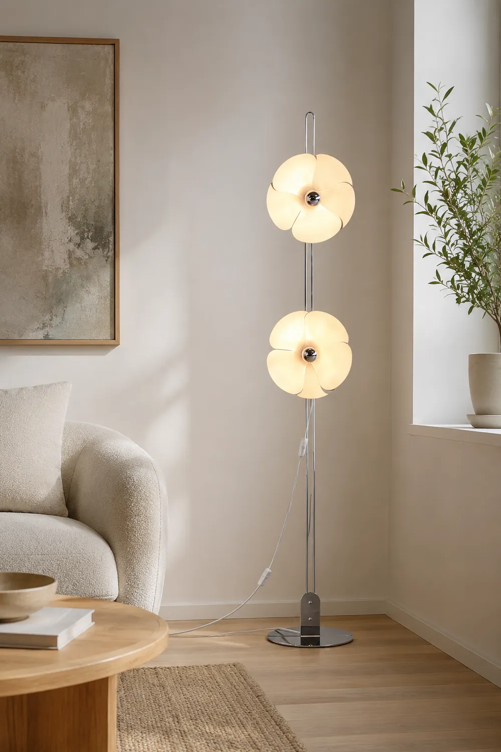 Flower Silver Floor Lamp - Lumpaz