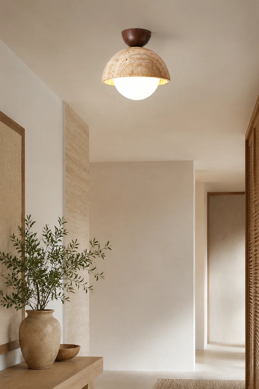 Retro Stone Industrial Yellow Ceiling Light - Lumpaz