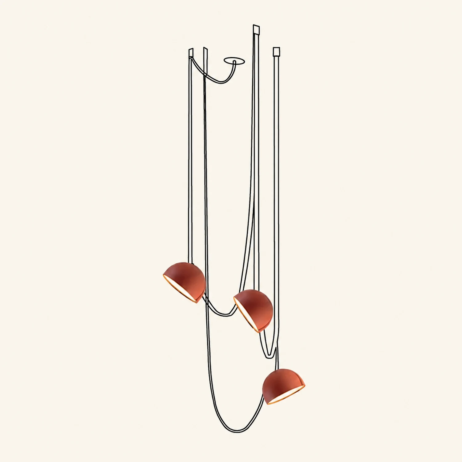 Light Rail Semispheres Leather Pendant Lamp - Lumpaz