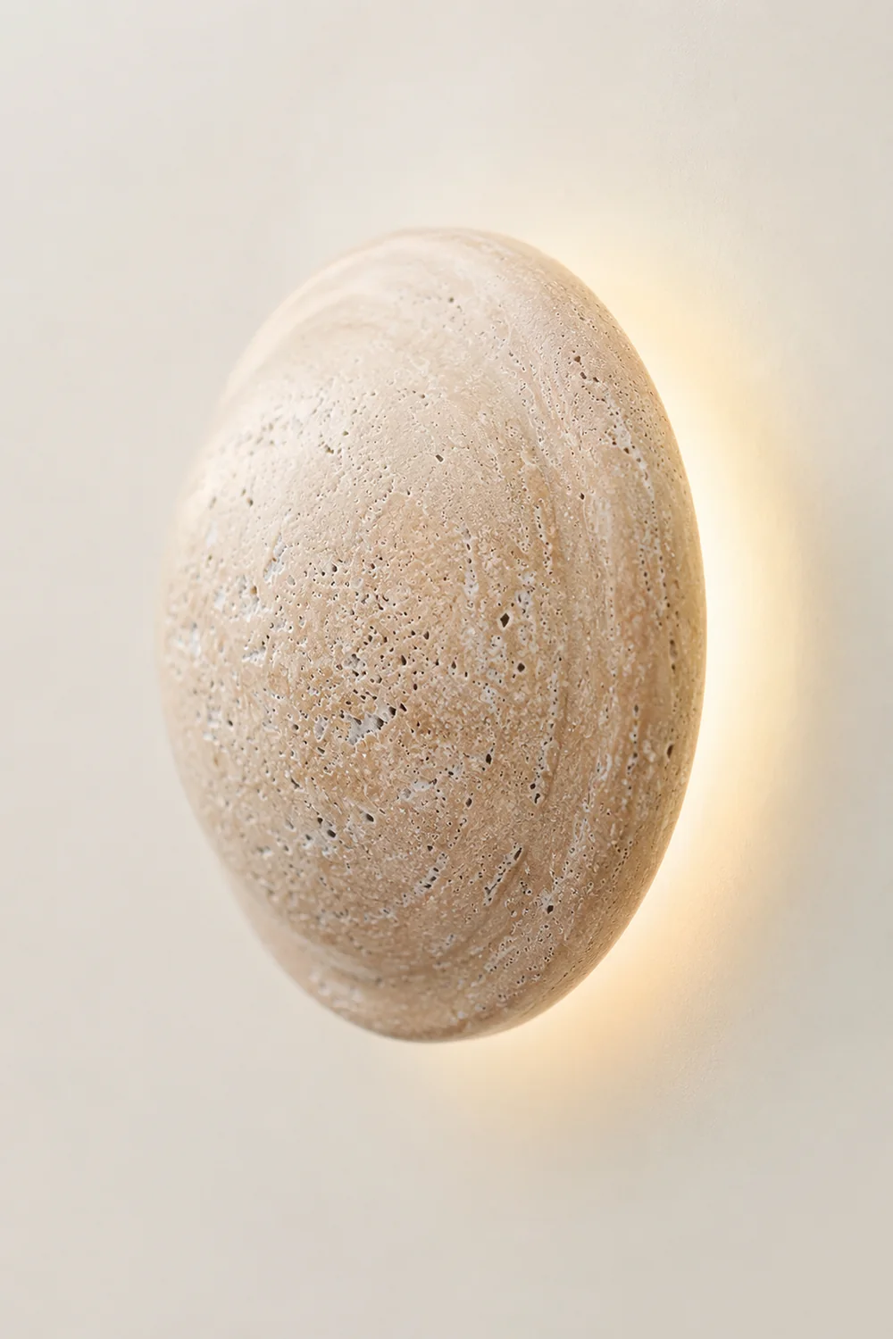 Round Travertine Wall Lamp - Lumpaz