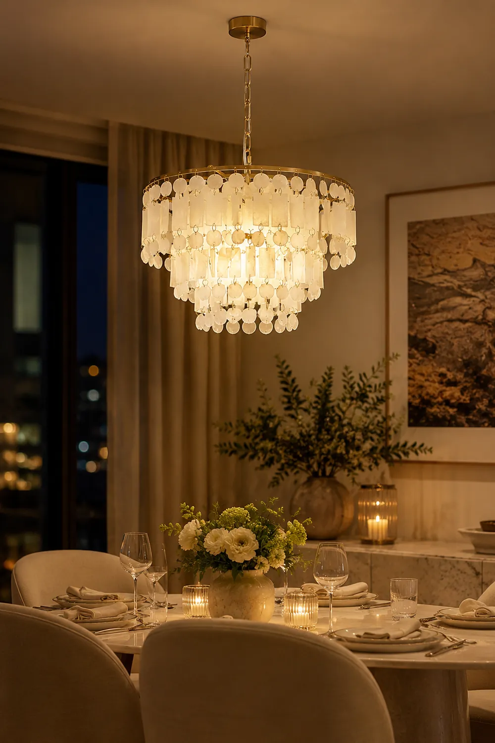 Capiz Shell Chandelier - Lumpaz