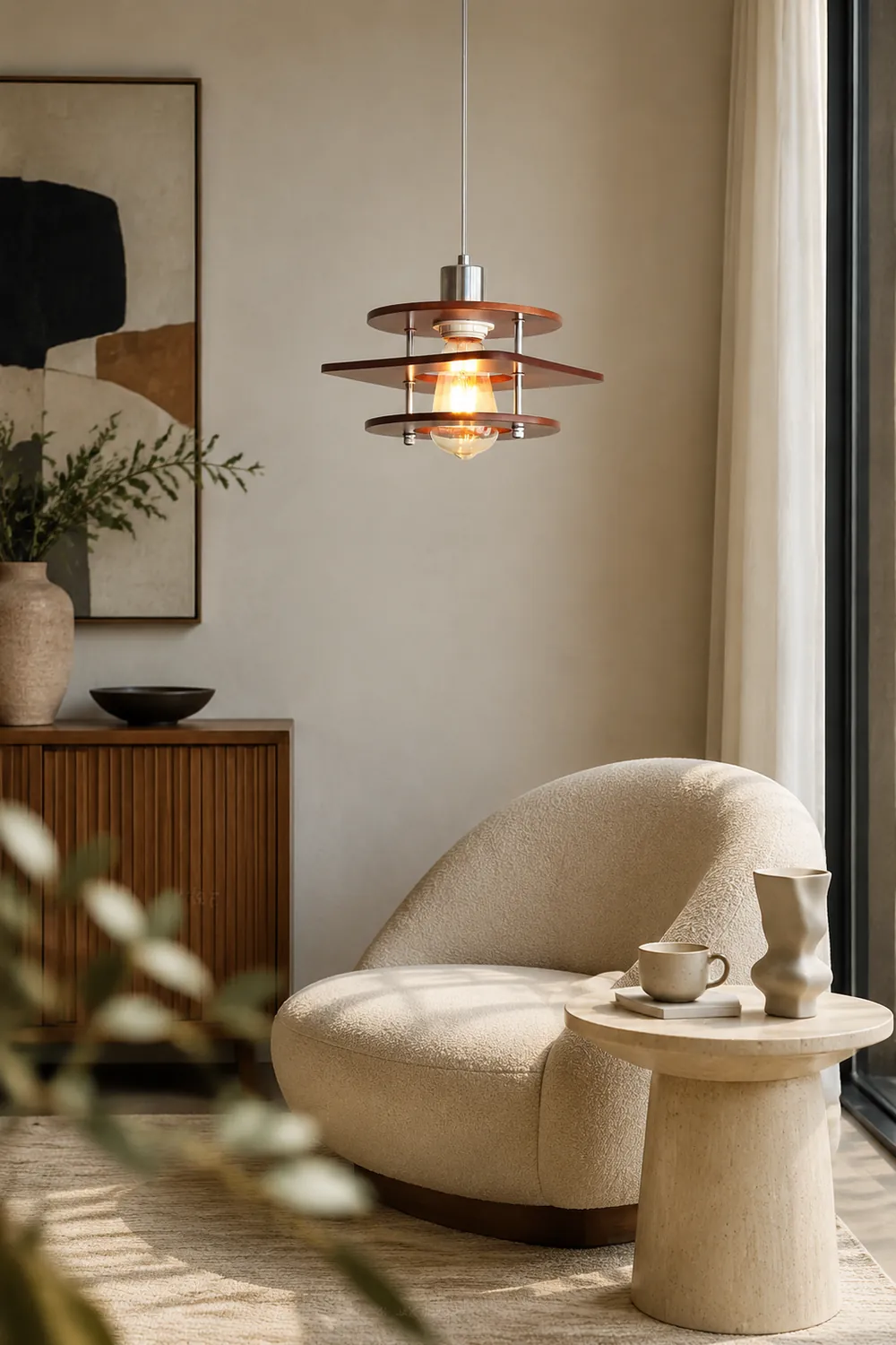 Retro Walnut Pendant Lamp - Lumpaz
