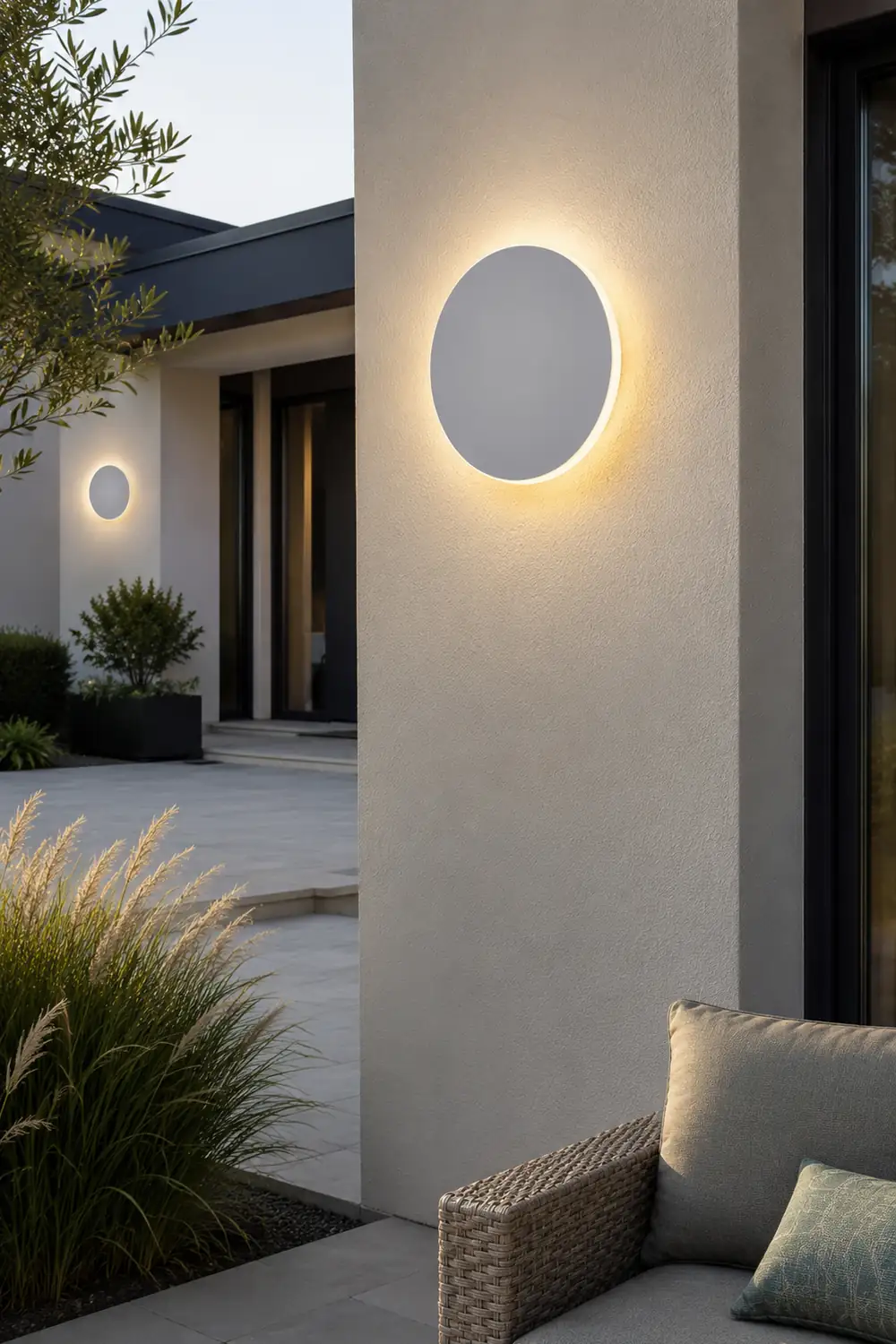 Minimalist Round Metal LED Outdoor Wall Light - Lumpaz