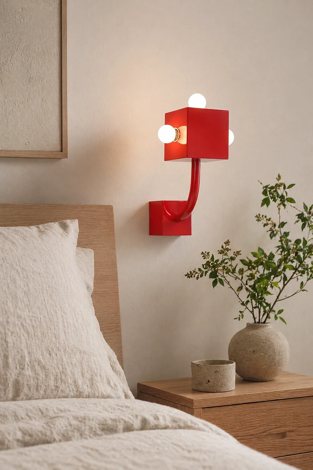 Red Cube Wall Lamp - Lumpaz