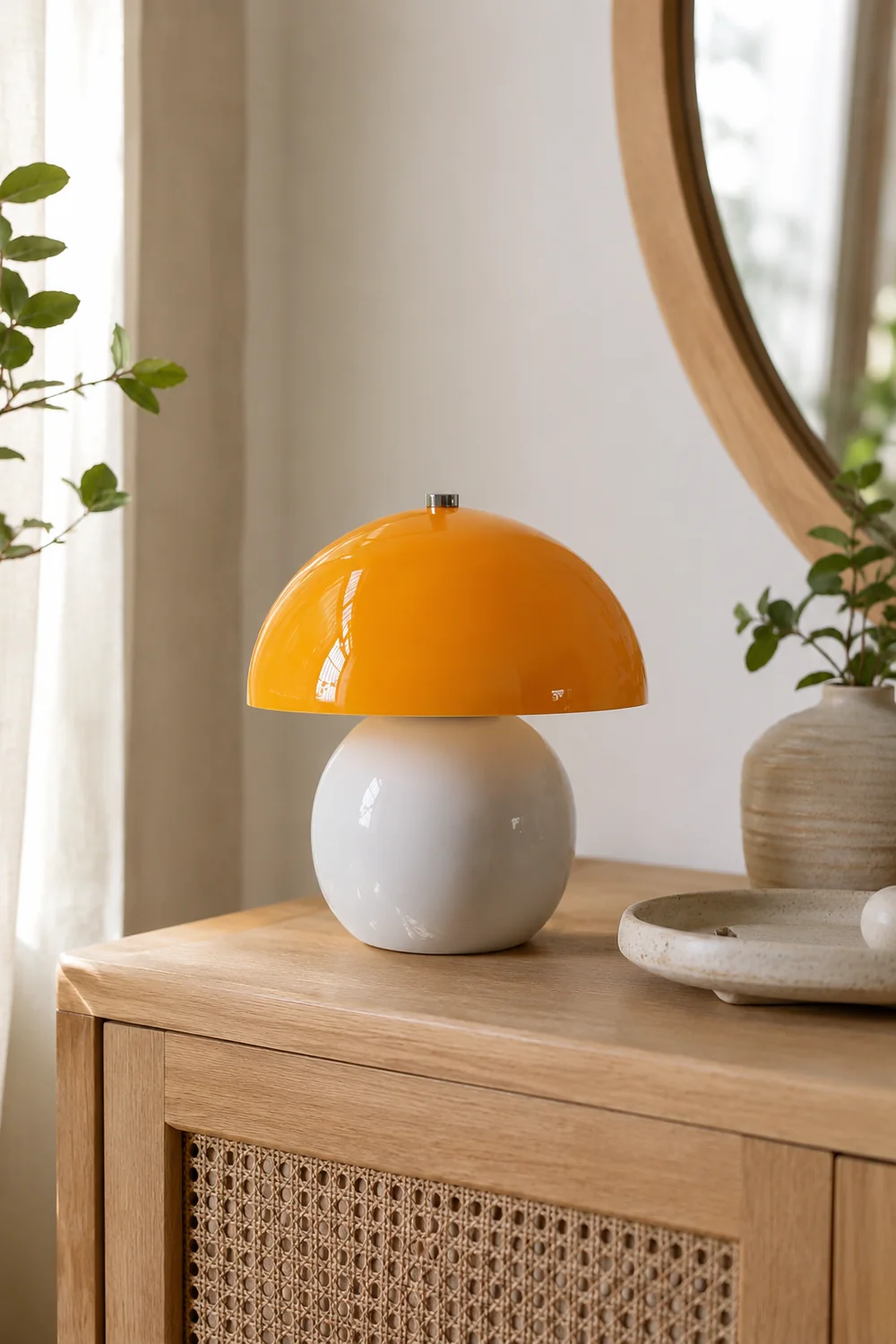Mushroom Ceramic Built-in Battery Table Lamp - Lumpaz