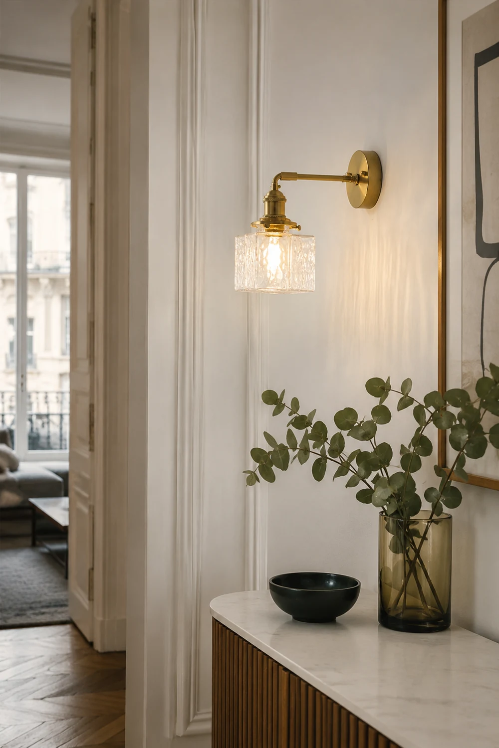 Jewel Glass Brass Wall Lamp - Lumpaz