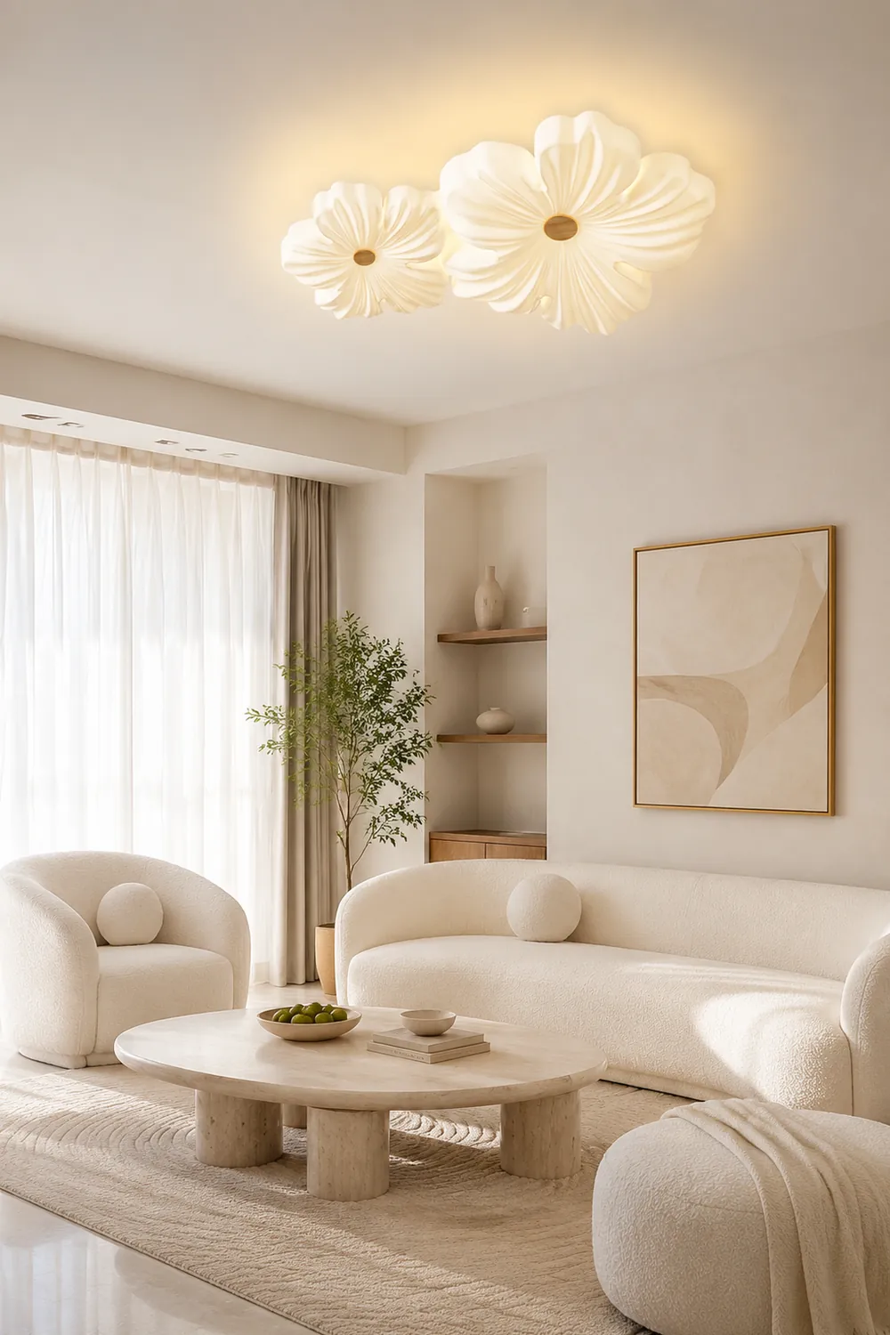 Cream Flower Ceiling Lamp - Lumpaz
