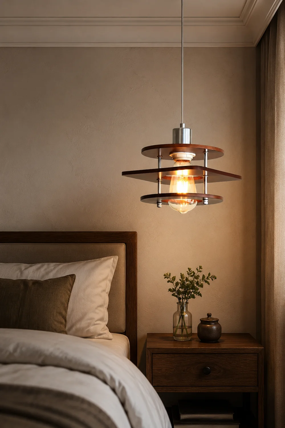 Retro Walnut Pendant Lamp - Lumpaz