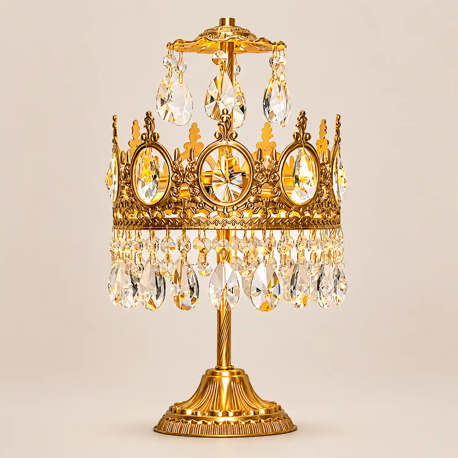 Vintage Crystal Table Lamp - Lumpaz
