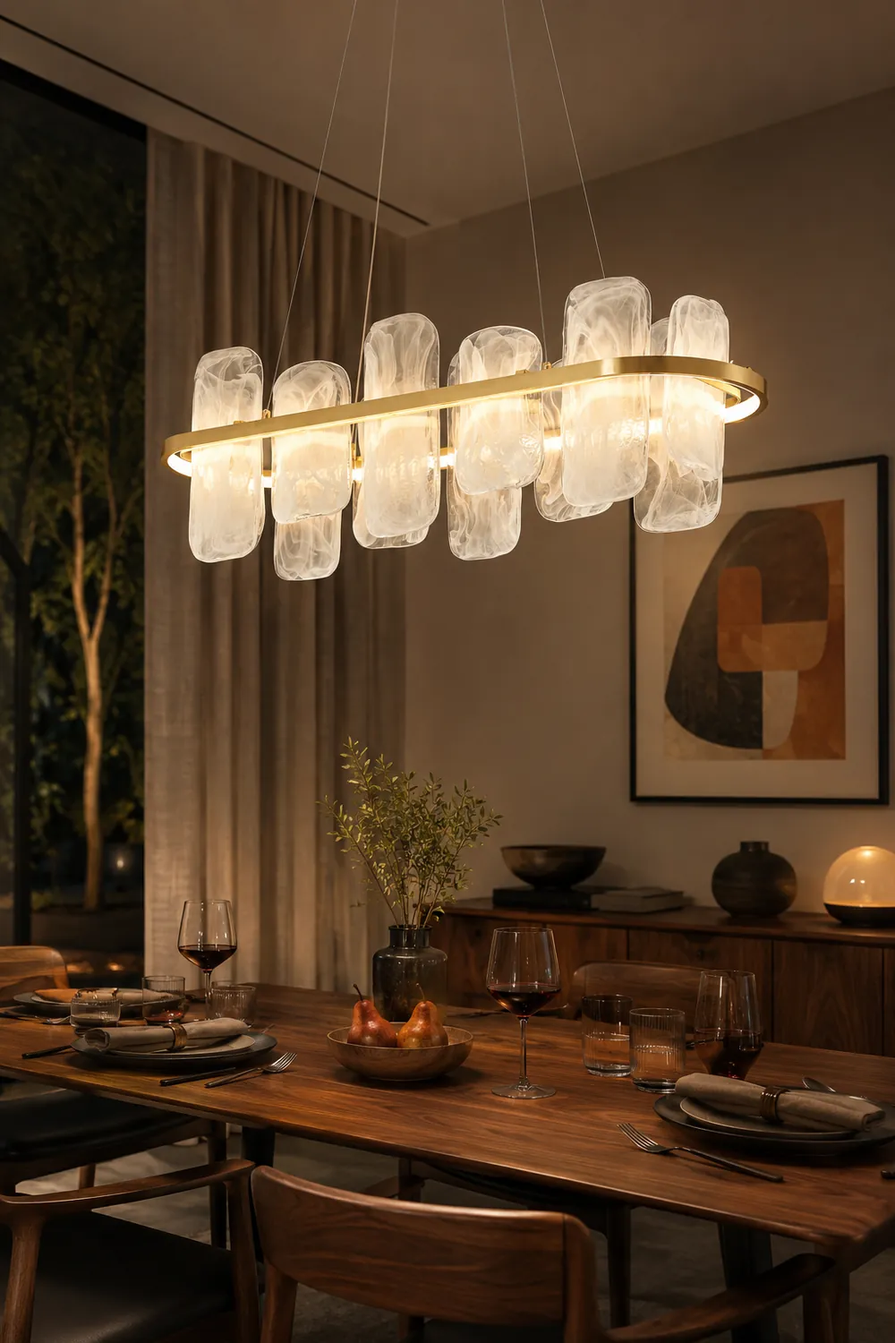 Mille Long Glass Chandelier - Lumpaz