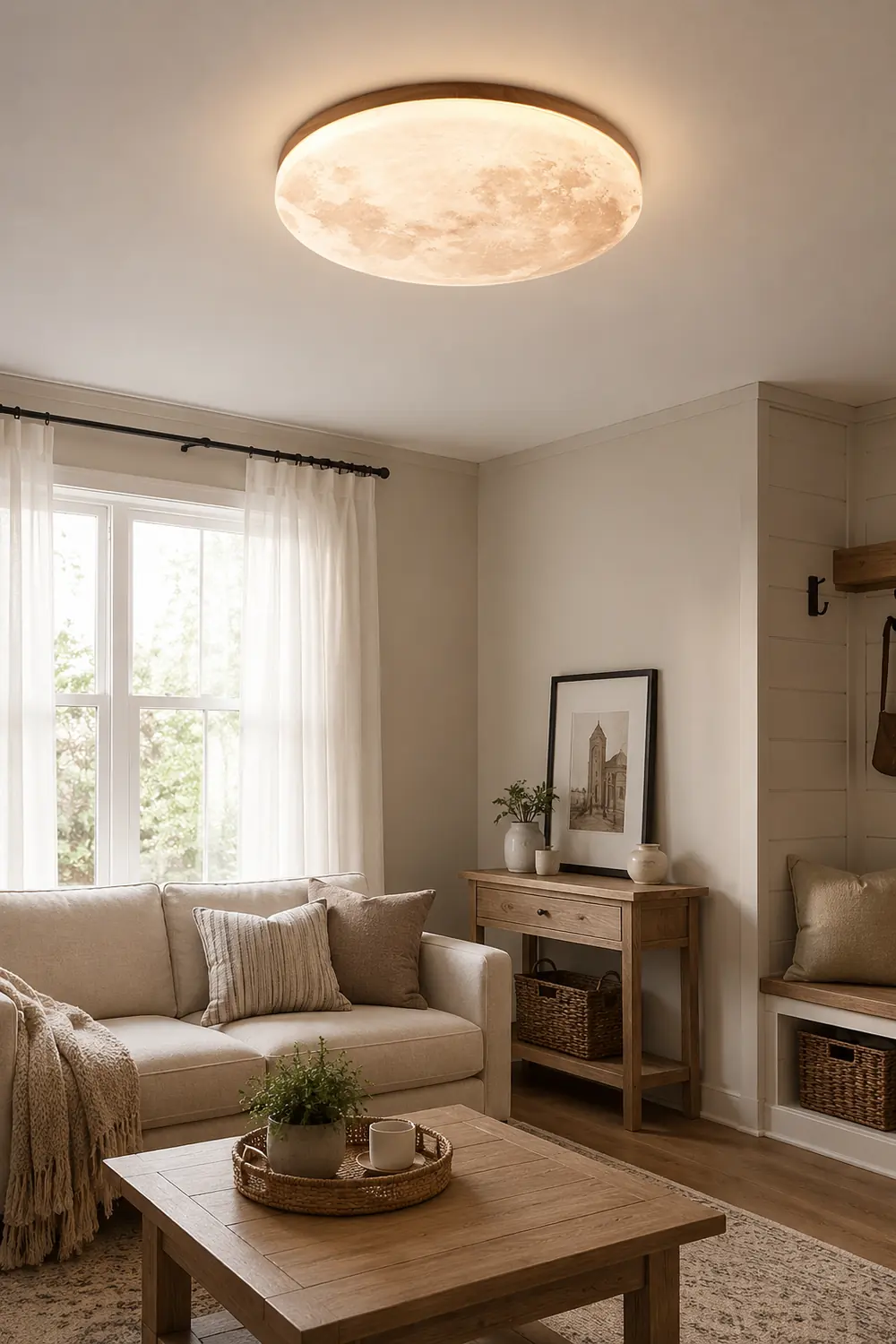 Creative Round Moon LED Ceiling Light - Lumpaz