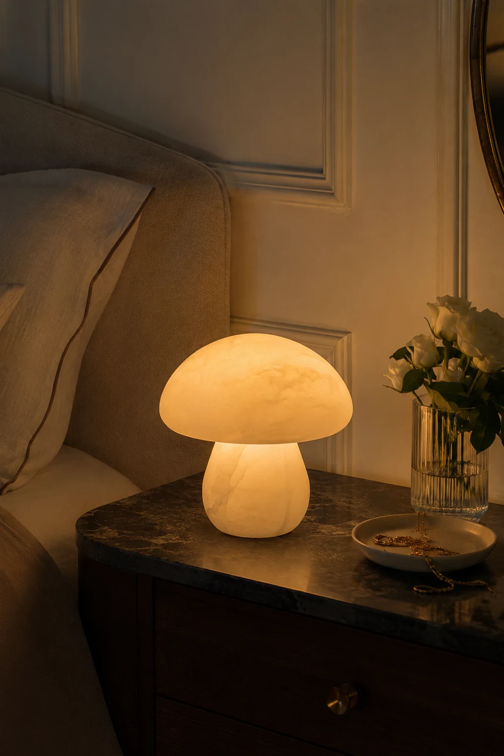 Mushroom Alabaster Table Lamp - Lumpaz