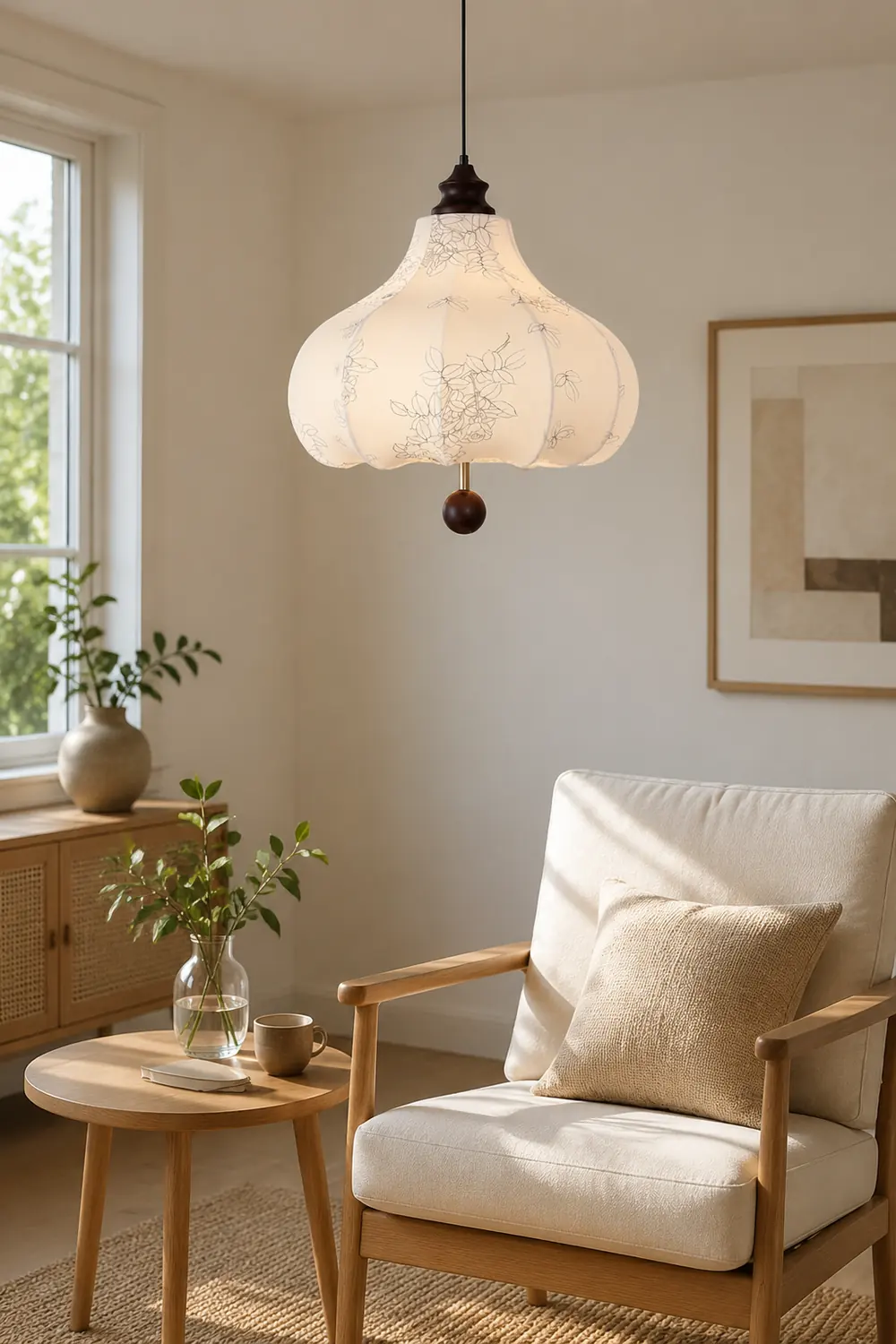 Chestnut Fabric Pendant Lamp - Lumpaz