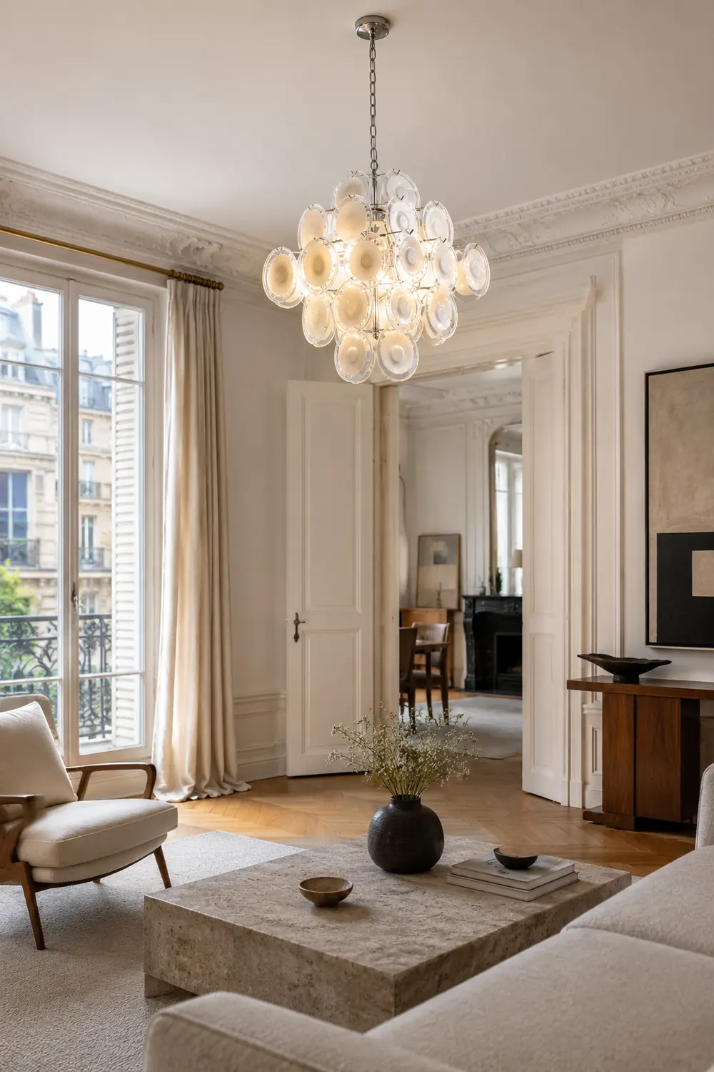 Medallion Glass Chandelier - Lumpaz