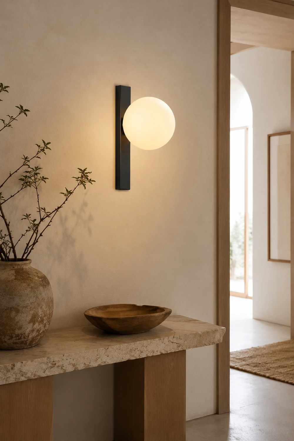 Minimalist Simple White Ball Wall Light - Lumpaz