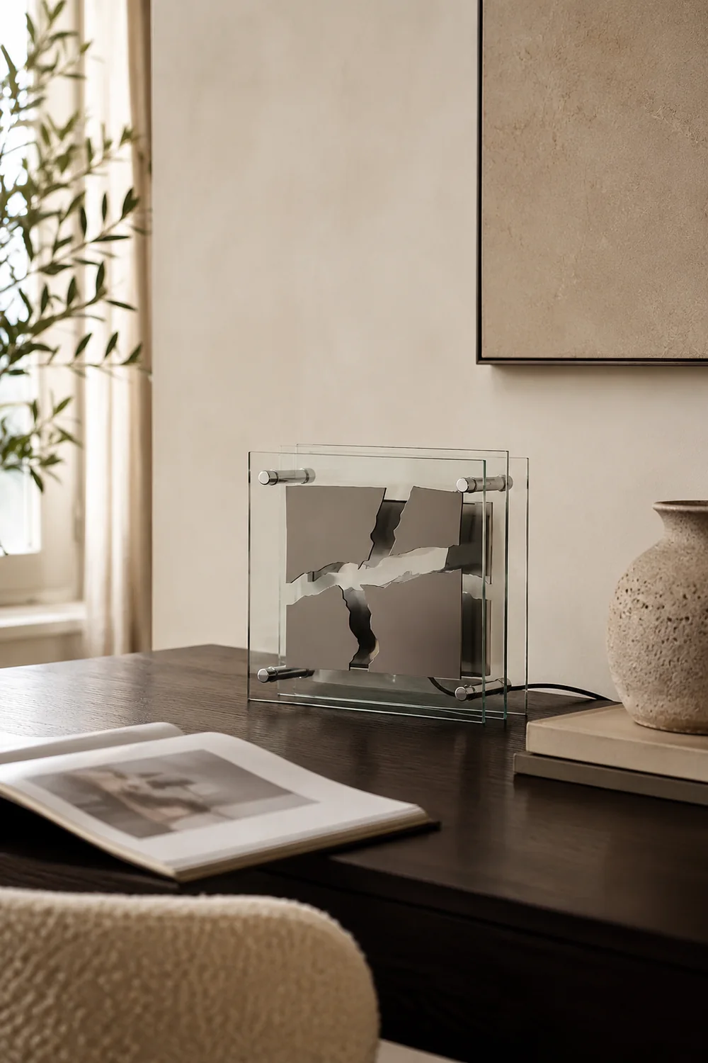 Square Glass Table Lamp - Lumpaz