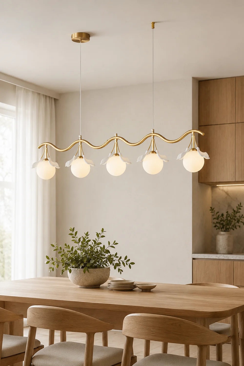Allanie Gingko Long Chandelier - Lumpaz