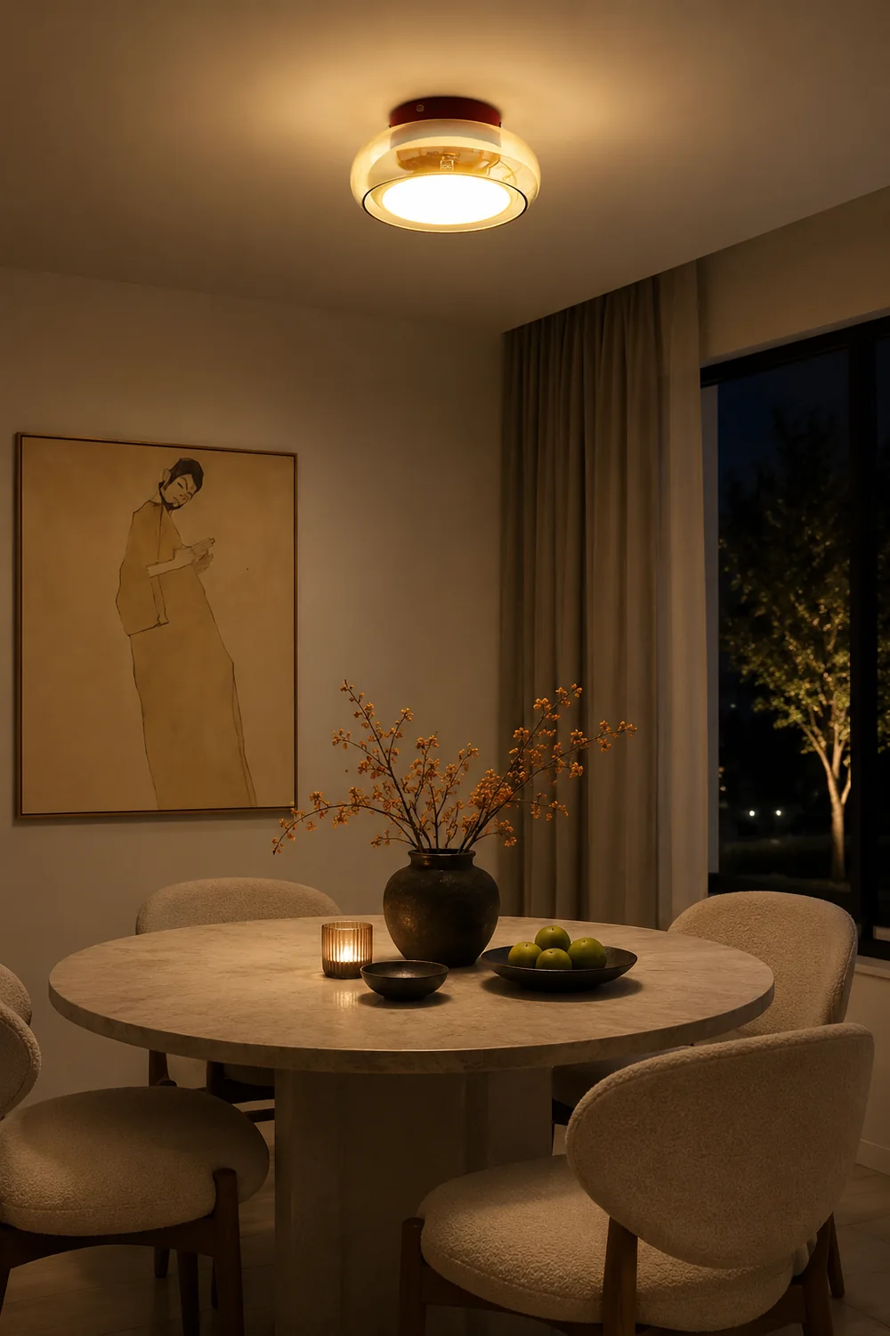 Vintage Small Acrylic LED Ceiling Light - Lumpaz