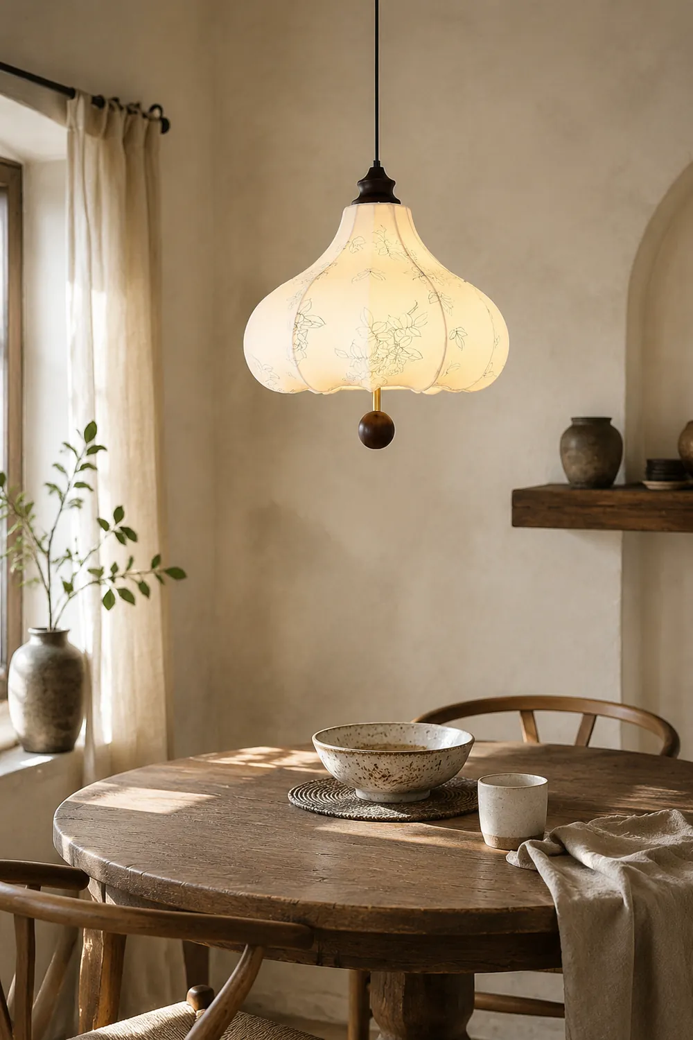 Chestnut Fabric Pendant Lamp - Lumpaz